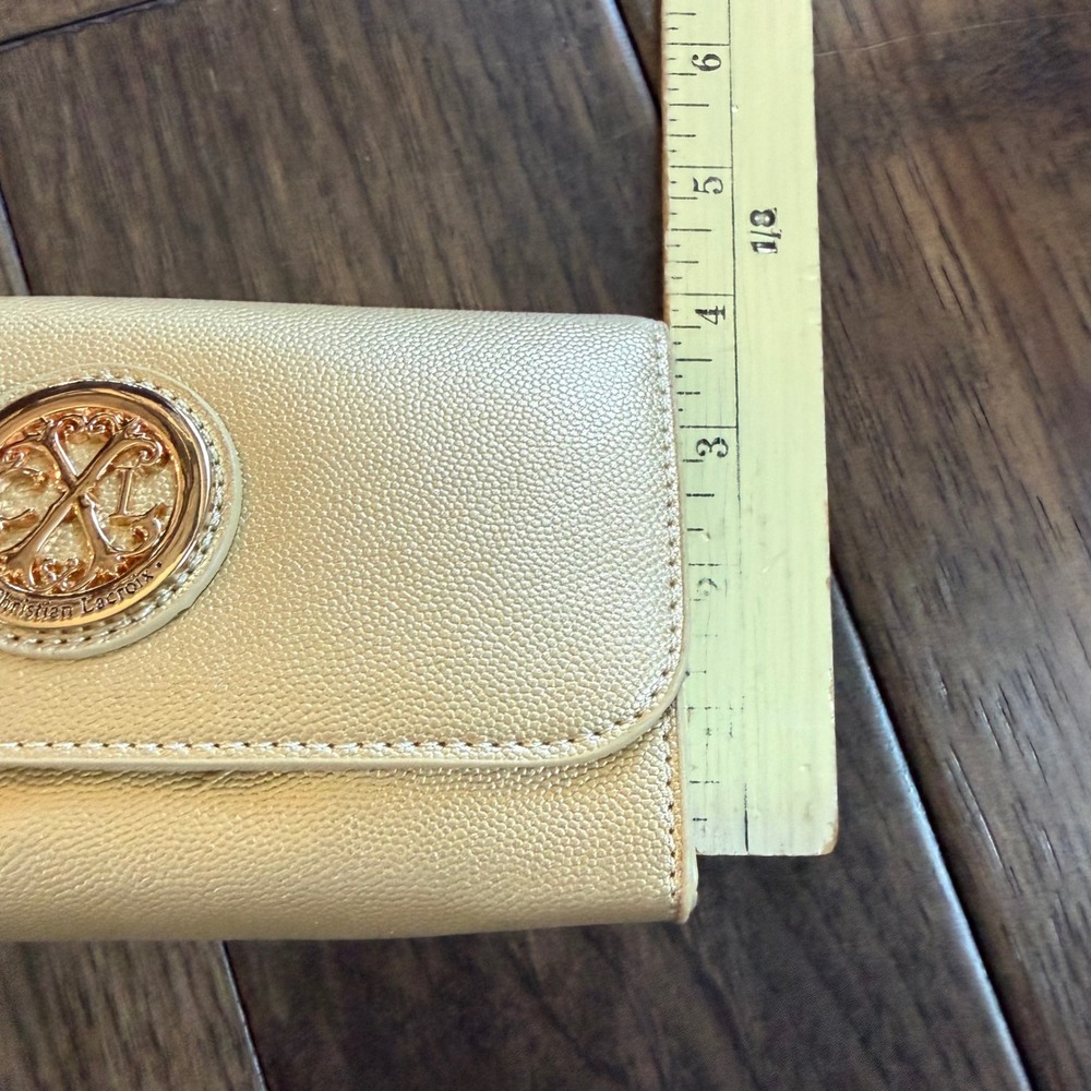 CXL Christian Lacroix Bali Caviar Small Clutch Wristlet Gold‎ CXLH24989-GOLD NWT - Picture 3 of 6